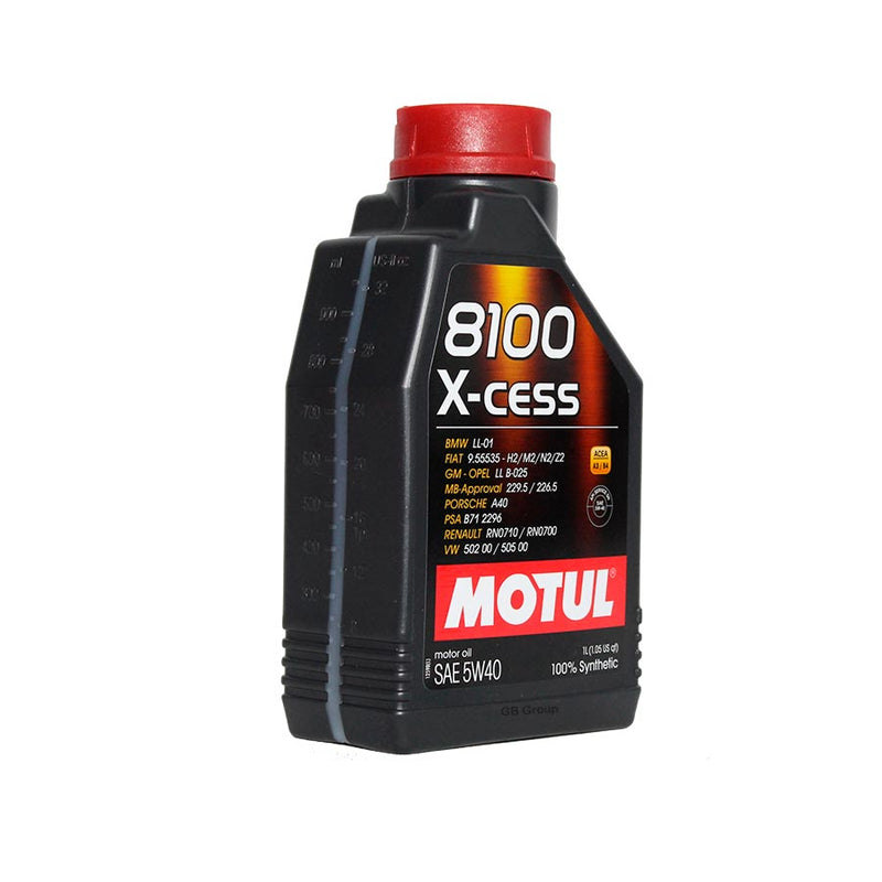 Motul 8100 X-cess SAE 5W40 SN ACEA A3/B4 lubricante 100% sintético botella de 1 litro 102784.