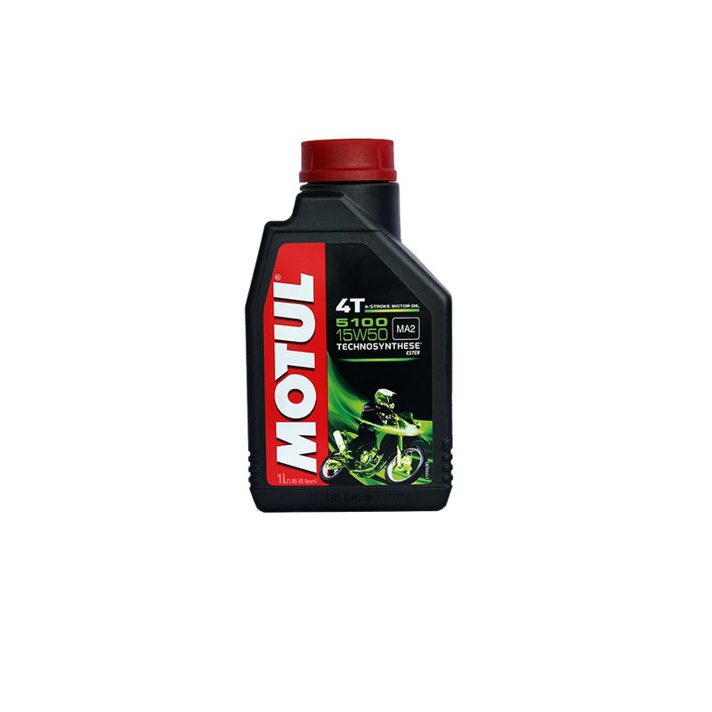 Motul 5100 4T 10W40 SM JASO MA2 lubricante Technosynthese para motores de 4 tiempos de motos botella de 1 litro 104081.