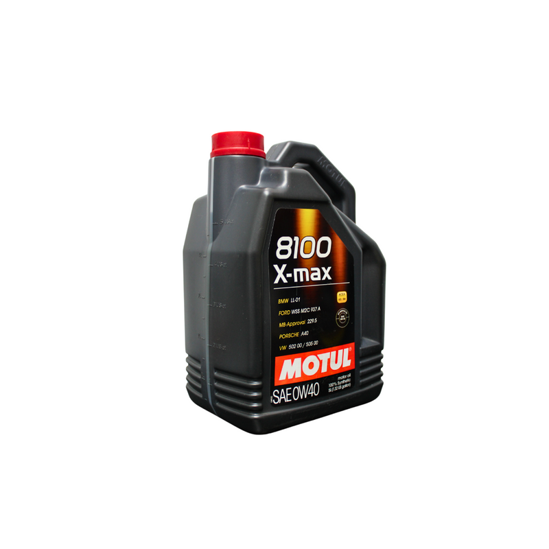 Motul 8100 X-max SAE 0W40 SN ACEA A3/B4 100% sintético garrafa de 5 litros 104533