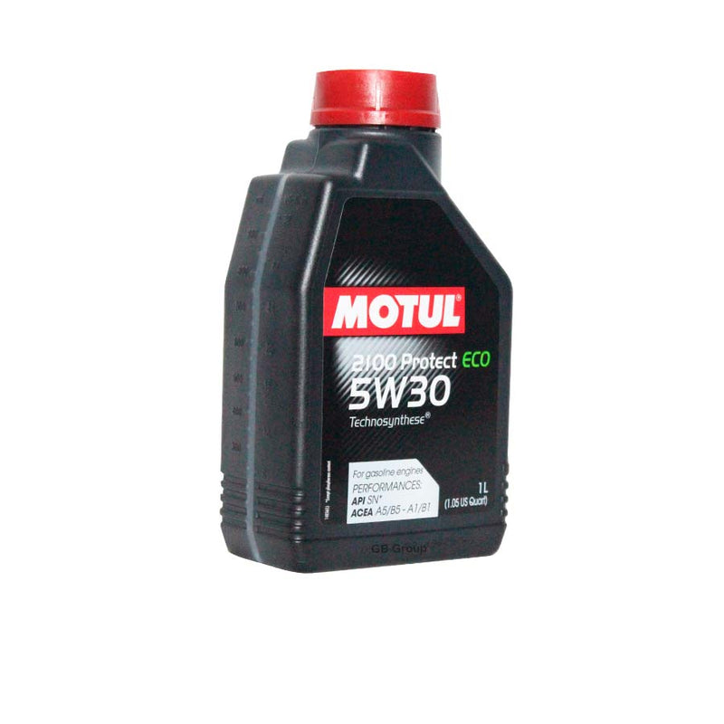 Motul 2100 Protec ECO SAE 5W30 SN ACEA A5/B5 lubricante Technosynthese botella de 1 litro 107157.