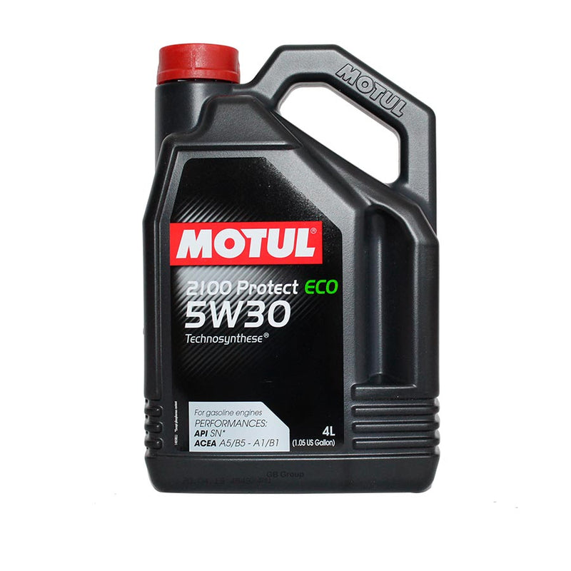 Motul 2100 Protec ECO SAE 5W30 SN ACEA A5/B5 lubricante Technosynthese garrafa de 4 litros 107158.