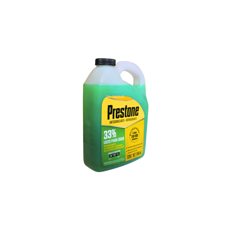 Prestone Anticongelante-Refrigerante verde listo para usar 33% botella de 946 ml. AF9033MLV.