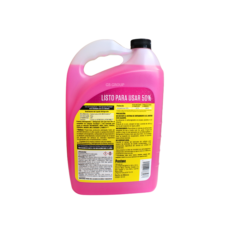 Prestone Anticongelante-Refrigerante Rosa listo para usar 50% galón de 3.78 ml. AF9050M.