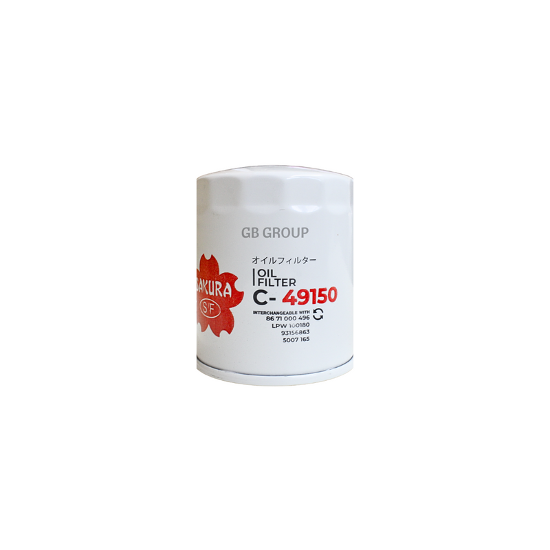 C-49150 Sakura filtro para aceite de MG 5, MG GT 4 cilindros, 1.5 litros turbo 2021-24. W712/55 W7075. 10276597 11486328.
