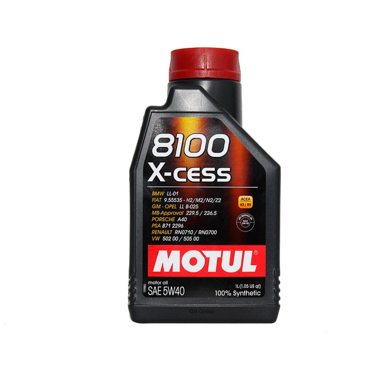 Motul 8100 X-cess SAE 5W40 SN ACEA A3/B4 lubricante 100% sintético botella de 1 litro 102784.