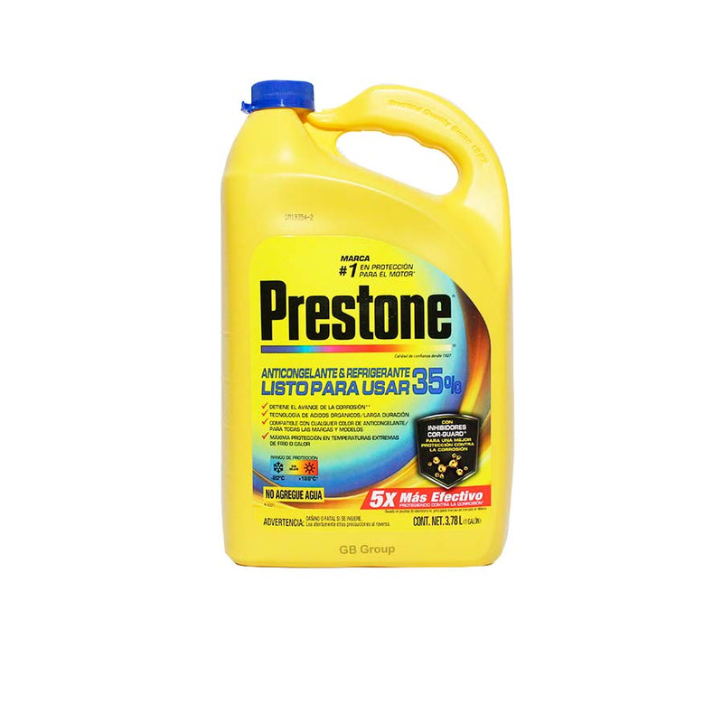 Prestone Anticongelante-Refrigerante amarillo COR GUARD listo para usar 35% galón 3.78 ml. AF12035M